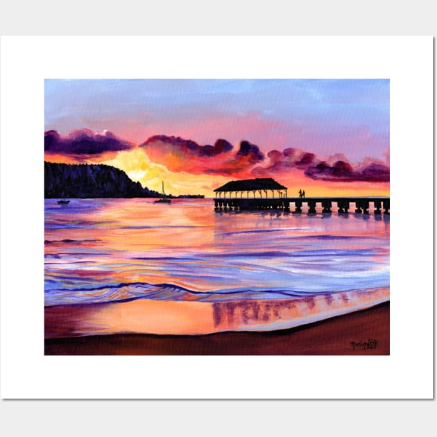 Hanalei Pier Sunset Wall Art by KauaiArtist